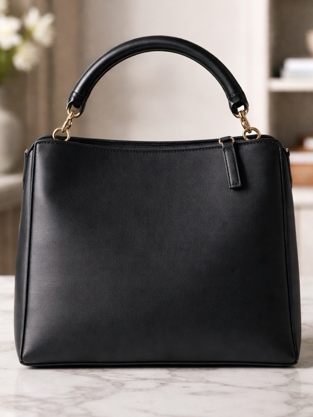Gucci Black nylon with leather Satchel with silver hardware, with black bamboo